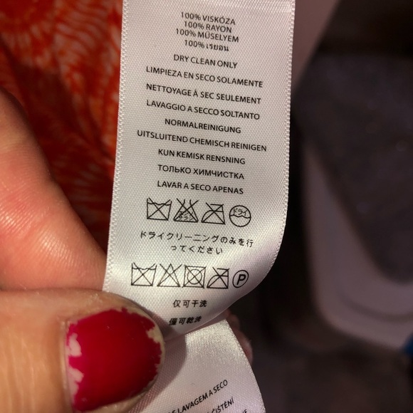 Micheal Kors size medium orange & white geometric maxi dress chain straps - Picture 8 of 12